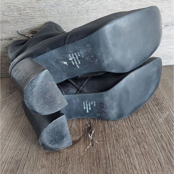 Steve Madden Got You Vintage Black Leather Mid-Calf Boots Sz 7.5 - Picture 10 of 14